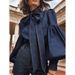 K European And American Style Women's Fashion New Lace Up Bow Denim Shirt_mkmklike.com