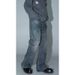 Flared Unisex Jeans With Textured Weave - Vintage Wash Cleanfit Styling For Effortless Comfort_mkmklike.com