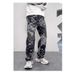 Men's Clothing Mosaic print design jeans men's American retro washed loose casual straight floor length wide leg trousers_mkmklike.com
