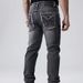 Men's Stretch Jeans - Slim Fit, Comfortable & Stylish For Cycling & Streetwear (S-2XL, Black-Grey)_mkmklike.com