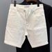Men's Rhinestone Embellished Denim Shorts – High-Street Summer Fashion With Glamorous Detailing (Slim Fit, Mid-Length, Trendy Streetwear)_mkmklike.com