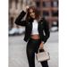 Women's Clothing popular zipper short jacket diagonal zipper buckskin top_mkmklike.com