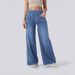 High-Waisted Wide Leg Jeans For Women - Stretch Zip-Fly Trousers With Vintage Wash, Comfortable Straight Cut Denim Pants (S-5XL)_mkmklike.com