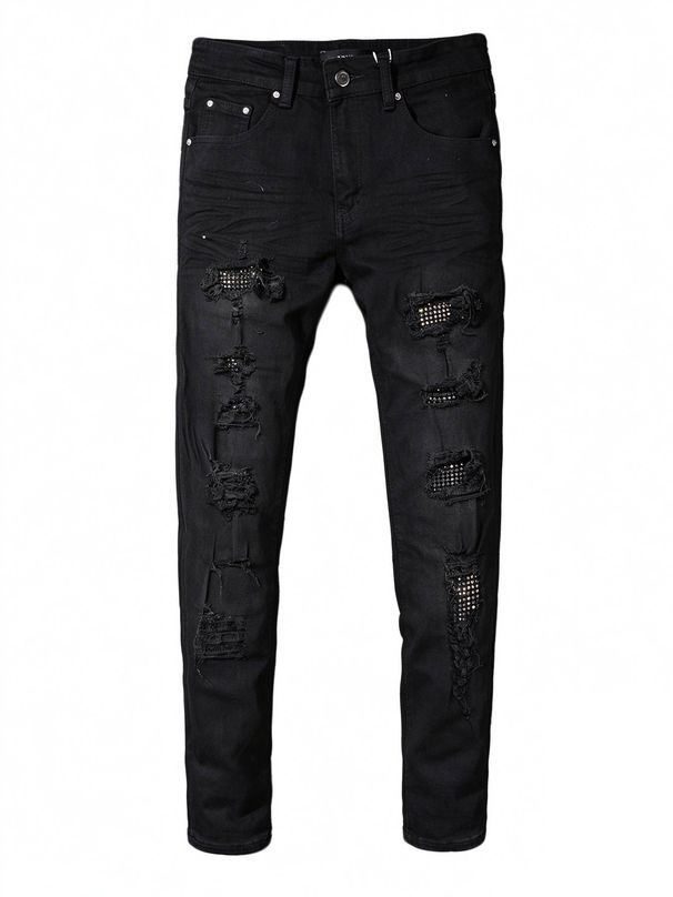 Men's Trendy Long Pants 2025 Spring/Summer Casual Simple Fashion mid Waist Zipper Black D2 Jeans Standard Thickness Slight Stretch_mkmklike.com