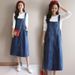 Cowboy Strap Skirt Summer New Women's Wear 2025 Korean Edition Loose Casual Medium Length Dress Trend_mkmklike.com