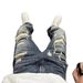 Men's Distressed Wide Leg Jeans High Street Style Patched Loose Fitting Straight Leg Pants Trendy And Cool_mkmklike.com