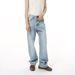 Men's Clothing Minimalist Cleanfit Versatile Ripped Light Blue Casual Straight Jeans Trend_mkmklike.com