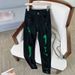 Women's Black High Waist Skinny Jeans With Ripped Details - Slim Fit Stretchy Denim Pants For Casual & Office Wear_mkmklike.com