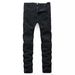 Biker Skinny Jeans for Men And Women Distressed Stretch Denim with Knee Wrinkles Slim Fit Ripped Casual Streetwear Jeans_mkmklike.com
