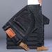 Men's Stretch Comfort Jeans – High Waist Business Casual Trousers, Relaxed Fit With 4-Way Flex, All-Season Office ( Hidden Expandable Waistband)_mkmklike.com