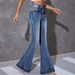 Women's High Waist Stretchy Slim Fit Flared Denim Pants - Comfortable & Stylish Casual Trousers For Women_mkmklike.com