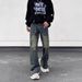 Nordmann European And American Retro High Buttoned Jeans For Men With Zipper Design, Niche Hip-Hop Street Style Slimming Long_mkmklike.com