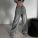 High Waist Cement Gray Jeans For Women – 90s Vintage Straight Leg Denim Pants (Retro High Street, Relaxed Fit, Cotton-Blend, S-XL, Narrow Hem)_mkmklike.com