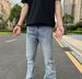Men's 517CleanFit Flared Jeans Correct Marble Pattern Snowflake Design Versatile Trousers Mid Waist Skinny Wide Leg Casual Denim_mkmklike.com
