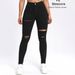 Distressed High-Waist Skinny Jeans For Women - Ripped & Frayed Detail, Stretch Denim, Sexy Streetwear (XS-XXL)_mkmklike.com