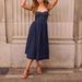 Women's Retro Strapless Denim Dress Dark Blue Cotton Mid-Calf Casual Summer Sexy_mkmklike.com
