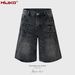Men's Clothing Washed Old Jeans High Street Texture Design Multi Size Shorts_mkmklike.com