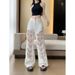 Women's American Style Retro Multi Pocket Patchwork Jeans Fashionable And Stylish Floor Length Pants New Spring Style_mkmklike.com