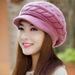 Hot Sale Casual Thickened Knitted Wool Ear Protection Beret Hat Keep Warm Windproof Duck Tongue Cap for Women_mkmklike.com