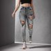 Women's Stretch Slim Fit Jeans Ripped High Street Fashion Independent Website Cross Border European American Trend_mkmklike.com