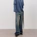 Men's Clothing Vintage Distressed Straight-Leg Jeans For Men & Women – Retro Blue Washed Denim With Artistic Fading & Unique Pocket Detailing (S-XXL)_mkmklike.com