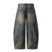 Grunge Distressed Denim Pants – Oversized Straight-Leg Vintage Washed Jeans With Artistic Rips & Frayed Hem (Unisex, S-XXL, 91% Cotton)_mkmklike.com