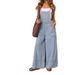 Women's Unique Street Style Wide Leg Denim Overalls Ins Fashion With Pockets Cotton Casual_mkmklike.com