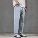 Jeans Men's Harlan Loose Straight Drape Retro Washed Double Craft Middle Waist Youth Trendy Brand Small Foot Elasticity_mkmklike.com