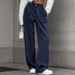 Women's Clothing Leg Wide Leg Pants New Navy Striped Fashion Casual Pants_mkmklike.com