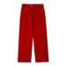 Men's High Street Flame Embroidery Pocket Design Casual Jeans Baggy Straight-leg Pants With Bright Thread_mkmklike.com