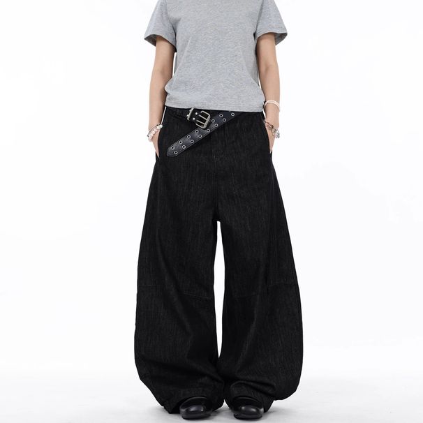 Men's Clothing Retro Loose Fit High Waist Straight Leg Jeans - Cleanfit Style Summer Casual Streetwear With Dropped Crotch & Tapered Hem_mkmklike.com