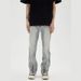 Nordmann European And American Style Yellow Mud Dyed Light Washed Vintage Zipper Jeans Elastic Straight Loose Long Pants For Men_mkmklike.com