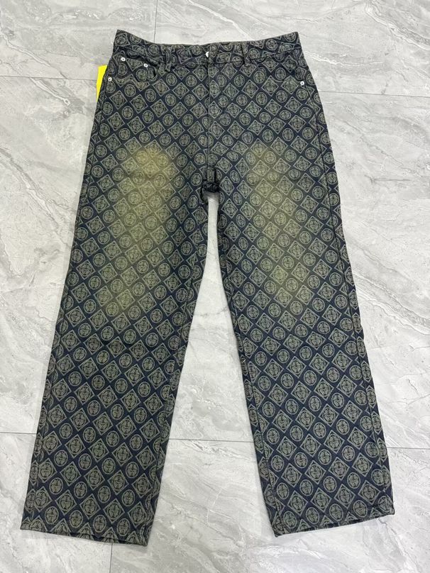 Men's Clothing Men's Jeans High Quality Acquard Letter Straight Jeans High Waist Drape Distressed Trousers_mkmklike.com