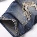 Men's Clothing Slim Fit Denim Shorts Mid-Length Summer Ripped Straight Leg Distressed Casual Pants_mkmklike.com