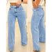 Plus-Size High-Waisted Straight Leg Jeans – Workwear Essential In Washed Black & Blue (S-5XL)_mkmklike.com