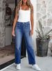 In-stock From The Manufacturer, Cross-border And American Fashion Women's Washed Stretch Versatile Trendy Casual_mkmklike.com