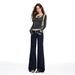 Orange Silk Women's Clothing#Dark Blue Low-waist Flared Jeans, New Autumn And Winter Style, Double-button Design,_mkmklike.com
