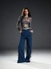K New Retro Pants With Lace Up Decoration, Loose And Lazy Wide Leg Straight Leg Women's Jeans_mkmklike.com
