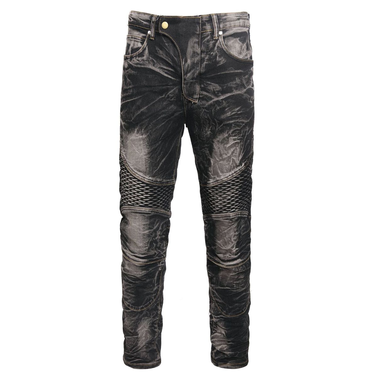 Men’s Vintage Washed Denim Jeans – Straight Leg Retro Motorcycle Style (Black, Sizes 28-42) | Distressed & Mid-Stretch For Comfort_mkmklike.com