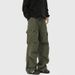 American Retro Multi-pocket Overalls Men's Autumn And Winter Maillard Coffee Pants Slightly Pulled Jeans_mkmklike.com