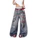 3D Chain Print Jeans Men's Streetwear – Straight-Leg, Oversized Cotton Trousers, High Waist, Washed Blue (S-XXXL)_mkmklike.com