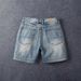 Men's Clothing Pure Cotton Three Quarter Jeans Retro Washed Old Fashioned Slim Straight Casual Shorts_mkmklike.com
