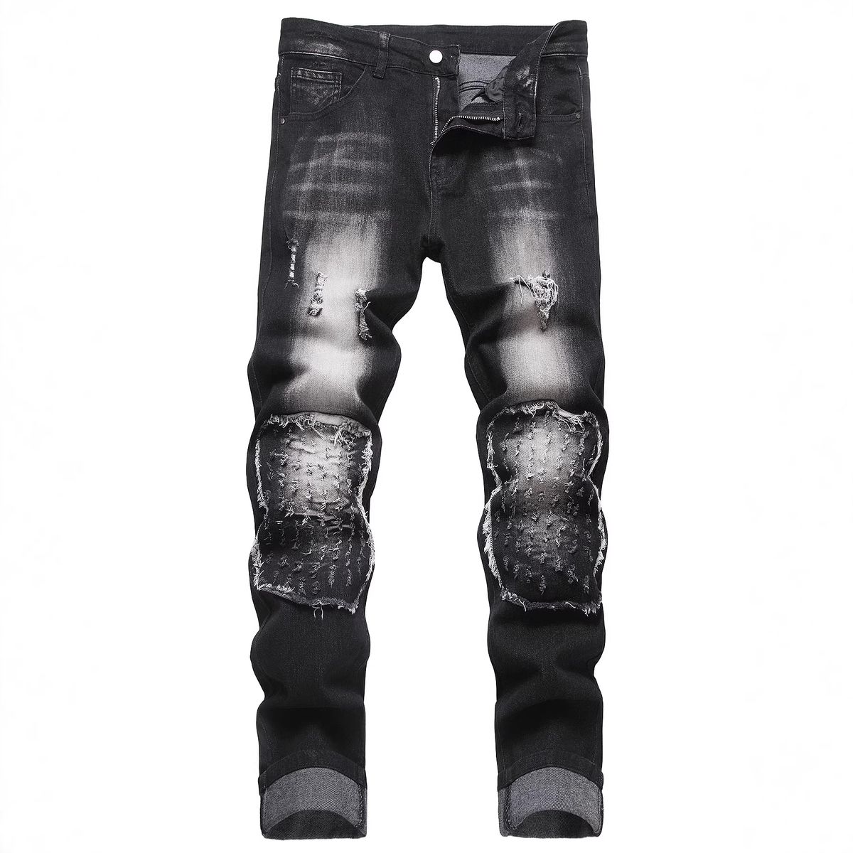 Men's Retro Workwear Jeans - Slim Fit Stretch Denim Pants For Motorcycle & Street Fashion_mkmklike.com