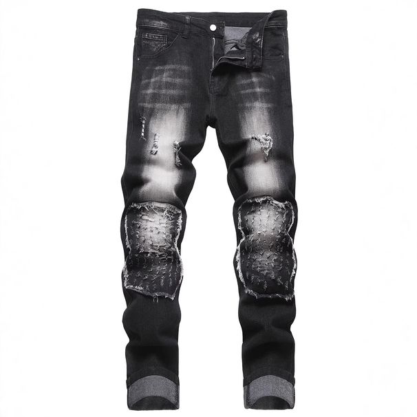Men's Retro Workwear Jeans - Slim Fit Stretch Denim Pants For Motorcycle & Street Fashion_mkmklike.com
