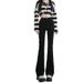 New Spring And Autumn Black Flared Jeans For Women, High Waist Slim Fit Versatile Bell-Bottom Pants, Wholesale From_mkmklike.com