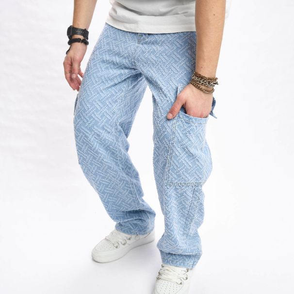 Men's Printed Jeans Straight Leg Pants Stretch Comfortable Cotton Denim Trousers For Casual Daily Wear_mkmklike.com