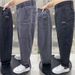Men's Clothin Large Size Men's Workwear Stretch Jeans Men's Plus Size Fat Multi Pocket Harem Pants Work Safety Pants_mkmklike.com