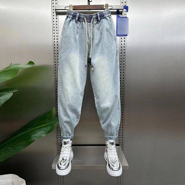 Men's Loose Fit Vintage Denim Pants – High-Waisted Baggy Jeans With Retro Wash Breathable & Stretchy Fabric_mkmklike.com