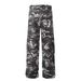 Men's Clothing Black And Gray Camouflage Overalls With Multiple Pockets, Trendy Brand For Men And Women, Casual Straight Leg Loose Wide Leg_mkmklike.com