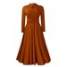 Women's Clothing women's new fashion temperament pleated large size large swing skirt dress_mkmklike.com